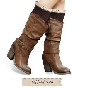 Crochet coffee bean boot toppers
